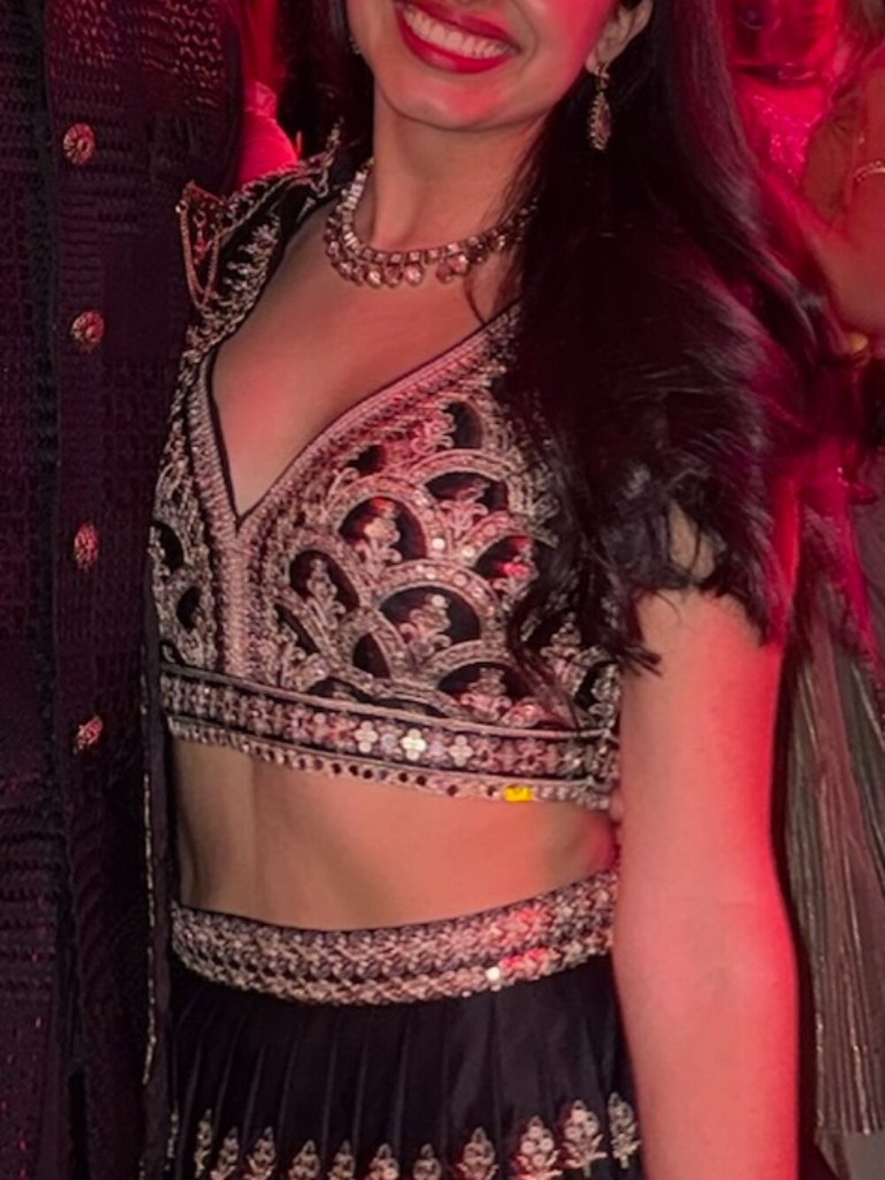 Elegant Black and Gold Lehenga Set